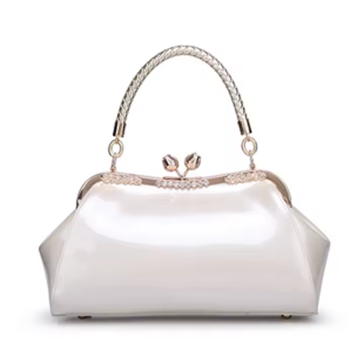 Bolso de boda para mujer de cuero patentado de moda 2025 para cena nupcial con bandolera. - 1