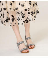 Sandalias de cuña para mujer, verano 2025, nuevo estilo, estilo bohemio, para vacaciones en la playa, retro, tejidas, cómodas, romanas. - details 8