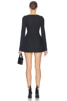 Elegante Vestido Mini de Doble Arco Manga Larga Cintura Alta Para Mujeres Moda de Otoño-Invierno - details 20