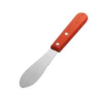 Cubiertos con mango de madera, espátula para mantequilla de acero inoxidable, raspador de crema, accesorios de cocina, herramientas para queso - details 4