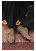 Nuevo estilo británico versátil zapatos Munk zapatos de vestir casual fondo plano tendencia hebilla zapatos de los hombres. - details 18