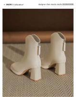 Nuevos tacones altos de cuero negro vendedores calientes, botas, botas de mujer de diseñador - details 4