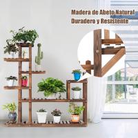 Plantas de Madera de 7 Niveles, Estante para Flores, Estante Escalera Multifuncional para Macetas, para Jardín, Terraza, Balcón, Interior y Exterior, 120 x 25 x 120 CM - details 2