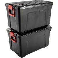 Caja de almacenamiento de plástico grande Caja de garaje de 60 l Lote de 3 SIA-60 Negro Apilable - details 20