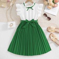 Falda Plisada de Khaki para Niñas Mangas de Pétalo Blanco Estilo Preppy para Cumpleaños - details 18