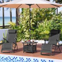 Juego de 2 Hamacas Siesta Gravedad Cero Sillas Plegables Exteriores con Brazo de Reposo y Soporte para Bebidas - details 15