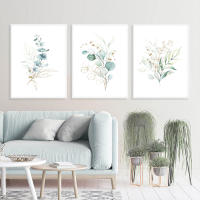 Póster de pared nórdico, hojas para pinturas, planta verde, decoración para dormitorio, sala de estar, póster moderno - details 1