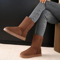Botas de nieve antideslizantes para mujer, botines planos de suela gruesa, estilo retro elegante, a la moda, aptos para el día a día casual, invierno, 2025 - details 6