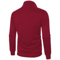 Cárdigan de color sólido para hombre, abrigo con capucha y cuello levantado con cremallera deportiva informal - details 12