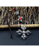 LLavero de campana de Vajra budista tibetana para hombre y mujer, colgante de joyería hecho a mano, cordón, campana de mano, cuerda tejida, colgadores de coche - details 9