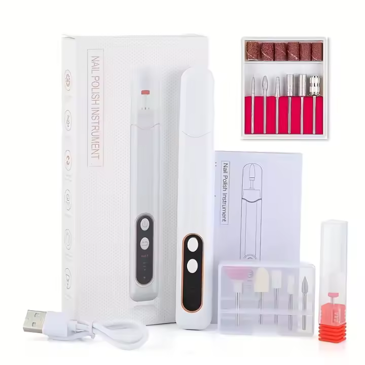 Conjunto De Taladro Eléctrico Portátil Con Diseño Acrílico Con Iluminación De Diodo Luminoso, Carga USB, 3 Velocidades - 1