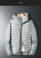Chaqueta holgada de plumas de ganso blanco, chaqueta ligera con capucha, cuello alto para hombre, corte ajustado con capucha juvenil - details 43