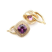 4 juegos de conectores cuadrados de latón y circonita de Color dorado de 18K para collares, cierres de pulsera, suministros de joyería Diy, accesorios - details 5