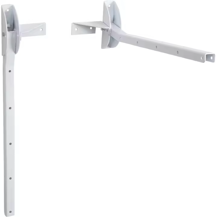 14f. x 14,5 años. x 54al. Centímetros Tendedero de pared abatible blanco, hierro galvanizado con pintura cerámica blanca, color blanco, 54 x 14,5 x 14 cm - 1