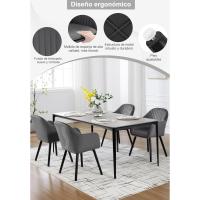 Silla de Comedor Estilo Vintage Juego de 1, Silla Cocina, Silla Nordica con Respaldo y Reposabrazos, Tela Pana, Estructura de Madera, Sillas para Tocador, Escritorio, Crema, EZS26cm-1 - details 58