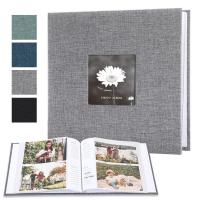 Álbum de fotos con cubierta de lino de 6 pulgadas, 200/300 fotos, tipo entrelazado, álbum de recortes grande, 100 páginas, libro de recuerdos DIY, crecimiento del bebé - details 15