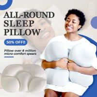 Almohada ortopédica para hombre y mujer, Micro Airballs, nubes redondas, cintura, Color sólido - details 3