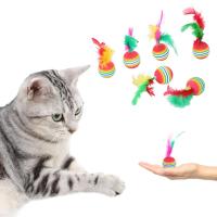 Bola de arco iris de EVA con lanzamiento de espuma ligera, juego interactivo divertido, juguete para masticar, suministros para mascotas - details 3