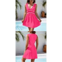 Vestido cómodo informal sin mangas con cuello en V y adelgazamiento de cintura para mujer 25 primavera y verano - details 3