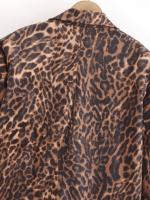 Blazer corto con estampado de leopardo para mujer, chaqueta de traje alta con cuello de solapa de manga larga, trajes de otoño e invierno para mujer - details 10