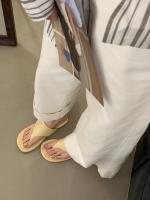 Diseño de nicho, medias zapatillas, zapatos de mujer, punta de moda, zapatillas frescas romanas de fondo plano para vacaciones - details 1