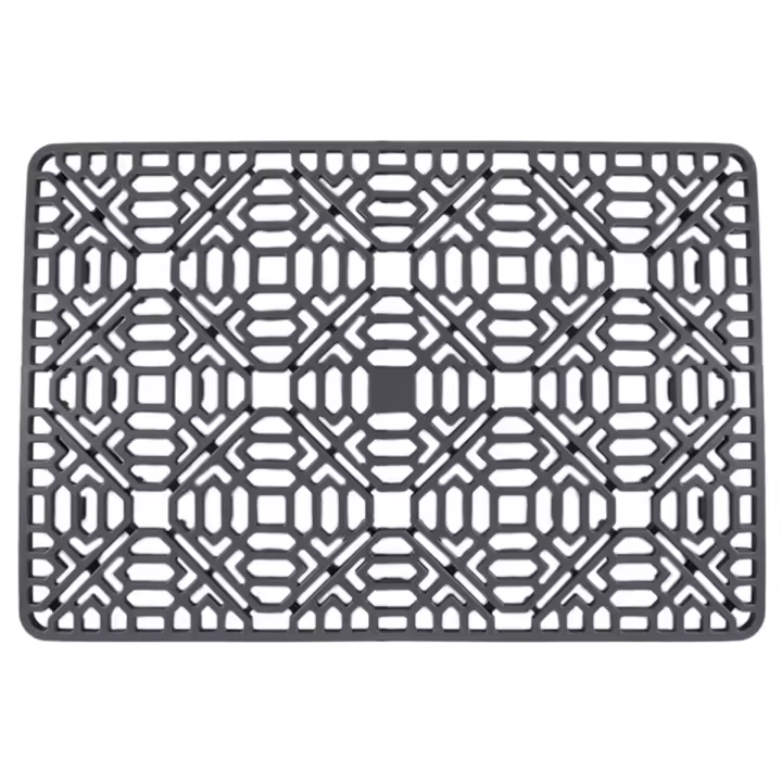 Alfombrilla para fregadero, Protector para fregadero de cocina para fondo, fregadero de acero inoxidable o porcelana, silicona gris antideslizante resistente al calor - 1