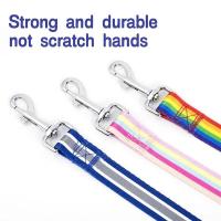 Cuerda tracción perros grandes, medianos y pequeños, Collar correa de nailon tejida, accesorios para mascotas, arcoíris, nuevo - details 3