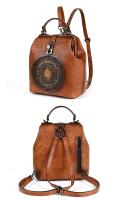Mochila Vintage de cuero para mujer, bolso femenino con relieve, antirrobo, novedad de 2024 - details 13