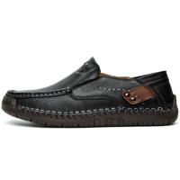 Zapatos De Cuero Hechos a Mano Para Hombre Mocasines Casuales Cómodos Zapatos Planos Para Exterior Caminar Talla Verdadera Para Adultos - details 27