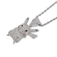 Nuevos collares de estilo europeo y americano con personajes de dibujos animados y anime, material de circonio sintético, accesorios de diamantes realistas y adornos de cantantes de rap de moda. - details 1