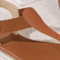 Sandalias mezzanine para mujer 2025 nuevo estilo étnico bohemio color simple a juego retro zapatos romanos de viaje - details 4