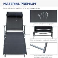 Sillón de Jardín Plegable con Resalto Ajustable 7 Niveles Carga de 165kg - details 24