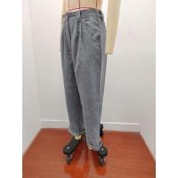 Pantalones largos de pana de cintura alta, casuales, de color sólido, holgados y rectos para mujer, otoño. - details 11