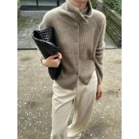 Cárdigan de cuello alto para mujer Suéter de lana pura 100%, suelto, grueso, base de Cachemira, abrigo de punto, tendencia, Otoño e Invierno - details 1