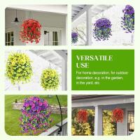 2 Piezas De Flores Artificiales Colgantes Para Exteriores, Plantas De Vid Larga, Eucalipto De Gloria Matutina, Verde De Imitación Realista Para Interior, Exterior, Patio, Porche, Jardín, Decoración De Primavera - details 5