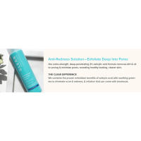 An exfoliant with salicylic acid gently removes acne and a pore minimizer that reveals clearer skin.