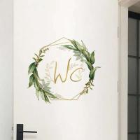 elsenh hombres y mujeres WC pegatina de pared para baño PVC calcomanías para el hogar cartel impermeable pegatinas de puerta letrero de inodoro - details 6