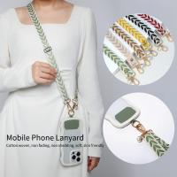 Cordón largo Universal ajustable para teléfono con forma de hoja para mujer, bandolera, correa para el cuello de un solo hombro, colgante de perlas, cuerda antipérdida - details 0
