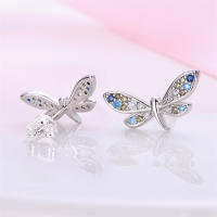 Pendientes de plata de ley 925 para mujer, aretes con forma de libélula y pájaro, joyería fina para boda, novedad - details 29