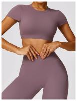Camiseta de Yoga de Corte Corto de Verano Top de Deportivo de Nylon para Mujeres - details 13