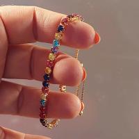 Pulsera de tenis Multicolor ajustable para mujer, brazalete de circonita colorida con arcoíris, cadena de mano, joyería - details 1