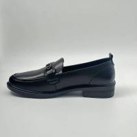 Zapatos planos de cuero negro de alta calidad para mujer, cómodos zapatos náuticos antideslizantes con punta de mula, plantillas de goma informales para varias niñas - details 1