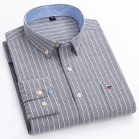 Camisas Oxford 100% algodón para hombre, nueva gran oferta, ropa informal de manga larga a rayas con botones suaves a cuadros, ropa Formal para hombre de talla grande 7XL 6XL - details 15