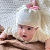 Gorro de muselina sin hueso de algodón para mantener el calor, gorro fetal de dibujos animados para bebé de 0 a 3 meses, turbante elástico suave para recién nacido - details 12