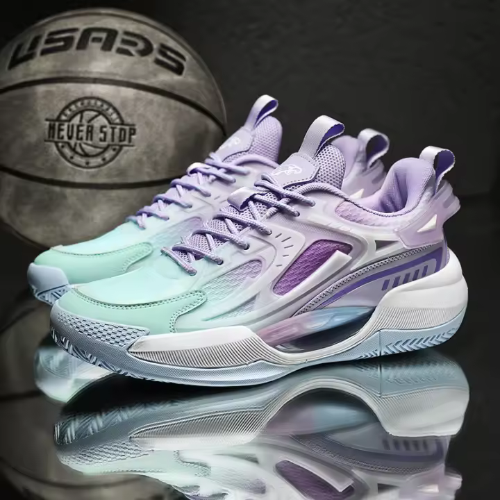 Zapatillas de Baloncesto para Hombre con Efecto Fluorescente Zapatillas Deportivas con Sonido de Fricción Entrenamiento y Competencia Interior/Exterior Tallas 36-45 - 1