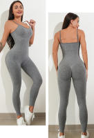 Mono de yoga sin costuras Mujer Correa de espagueti Ocio Entrenamiento Gimnasio Leggings Sujetador acolchado Monos de una pieza - details 16