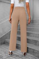 Pantalones elegantes de cintura alta para mujer, comodidad y estilo en primavera y otoño. - details 15