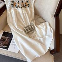 Jyccr Bohemian ral bordado corto sin mangas para mujer verano dulce crochet correa de espagueti vestido de vacaciones - details 27