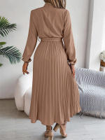 Verano para mujer, elegantes vestidos plisados. ​ ​ de manga larga con encaje y volantes en estilo - details 16