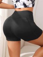Pantalones cortos de motociclista de cintura alta cruzada para mujer, bolsillos laterales, suaves y cómodos, cruzados, para correr, Yoga, pantalones cortos atléticos - details 9